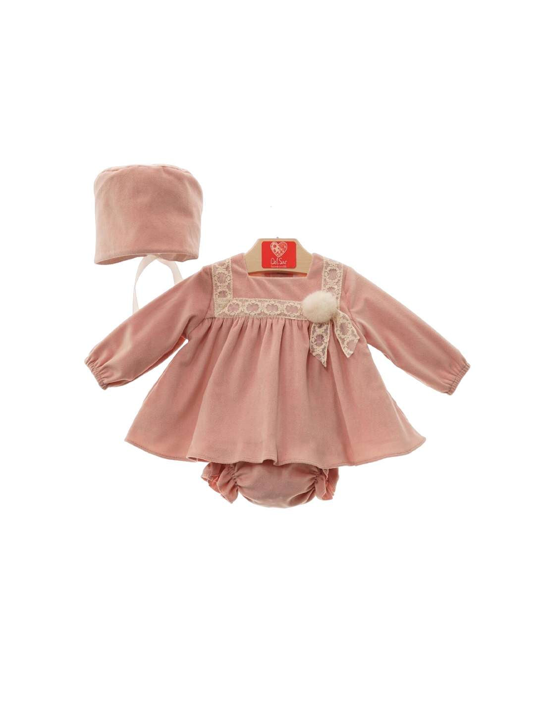 6 months Pink Outfit 1080DS MATILDA GIRL SETS WITH KNICKERS BRAND DEL SUR