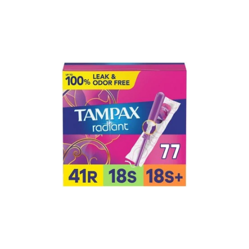 Tampax Radiant Tampons Trio Pack, Unscented, 80 ct. - BUSINESS ONLY