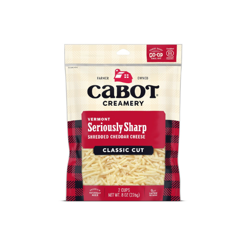 Cabot Seriously Sharp Shredded Cheddar Cheese, 8 oz.