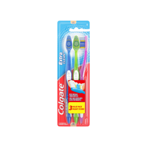 *Colgate Extra Clean Toothbrush, 3ct