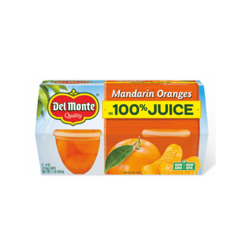 Del Monte Mandarin Oranges in 100% juice 4- 4 oz.