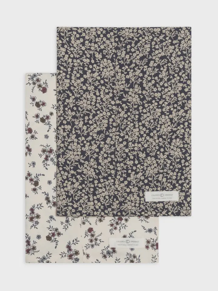 Organic Baby Burp Cloth (2-pack) - Poppy + Chicory Floral