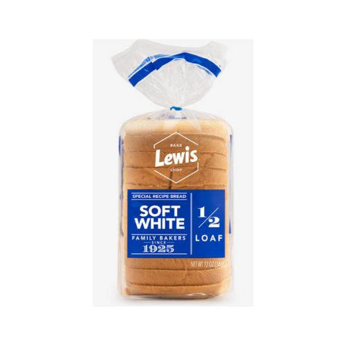 Lewis Bakeries Soft White Bread, Half Loaf