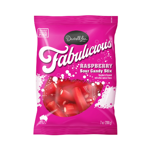 Darrell Lea Sour Raspberry Bites, 7 oz.