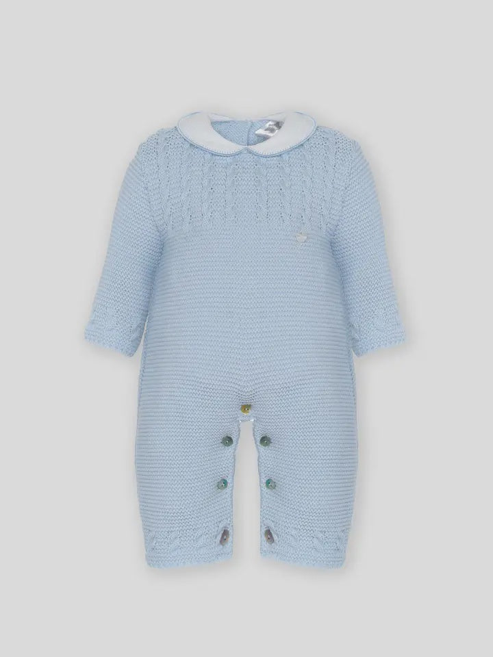 Babygrow with round neck | BLUE / 6 M