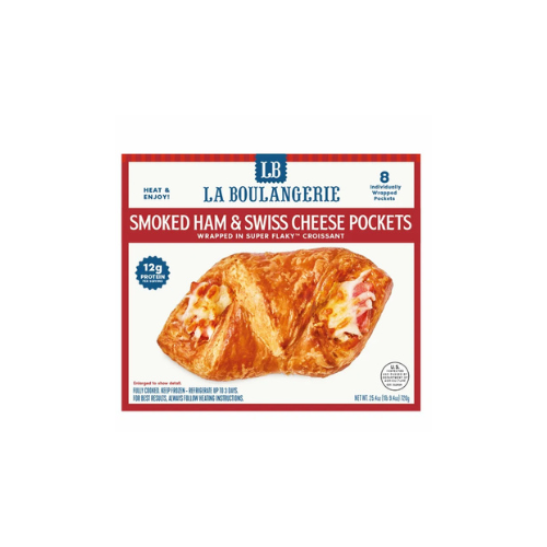 La Boulangerie Smoked Ham & Swiss Cheese Pockets 8 count