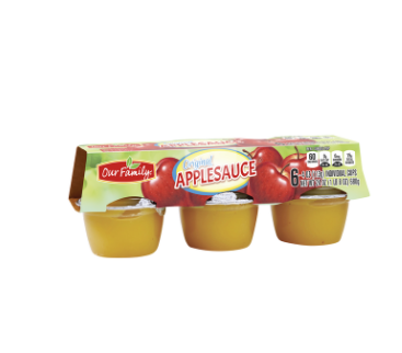 Our Family Applesauce Original 6 ct, 4oz