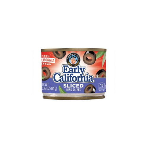 Early California Sliced Black Olives, 2.25 oz.