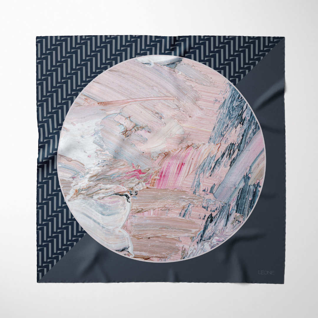 LEONIE, 90cm Silk Scarf, Odette in night sky