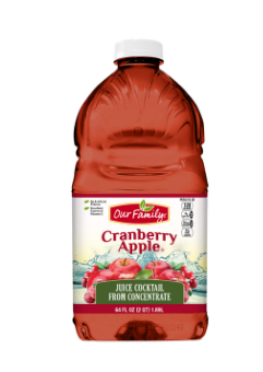 Our Family Cranberry Apple Juice, 64 oz