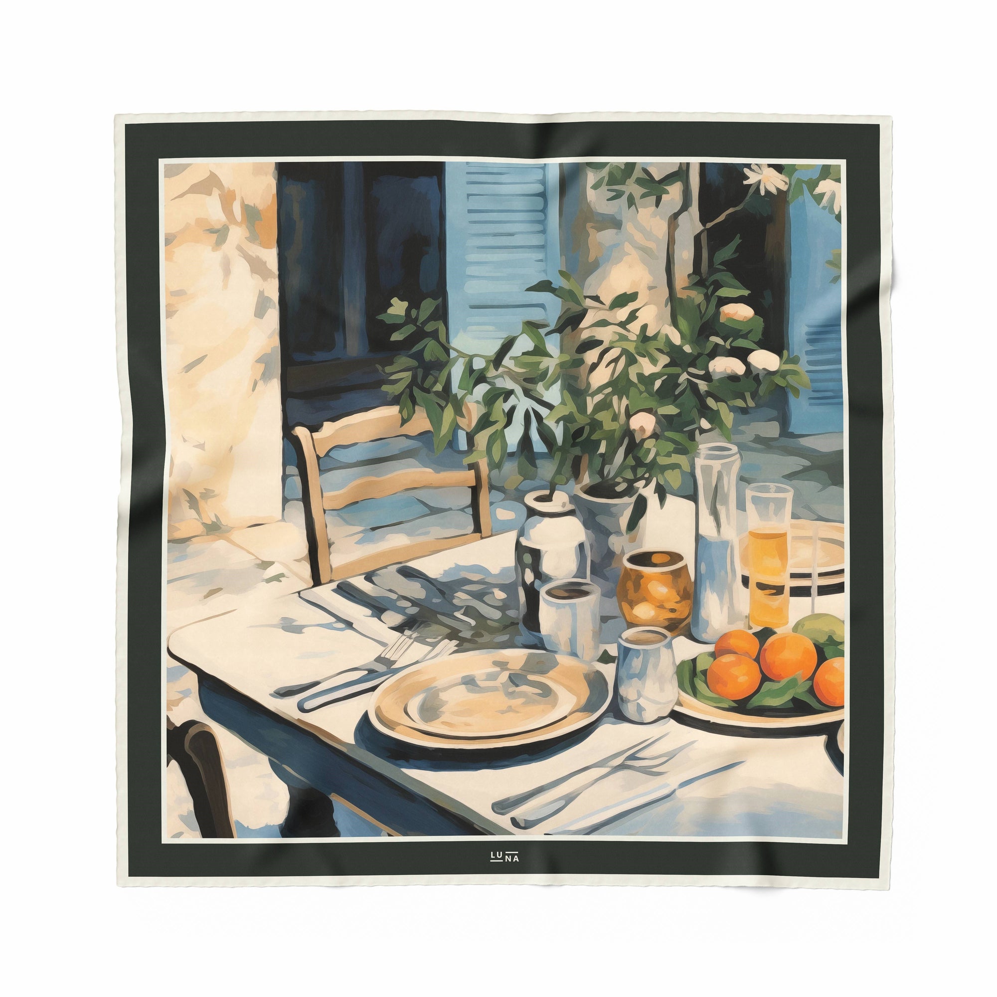 LUNA, 90cm Silk Scarf, Brunch