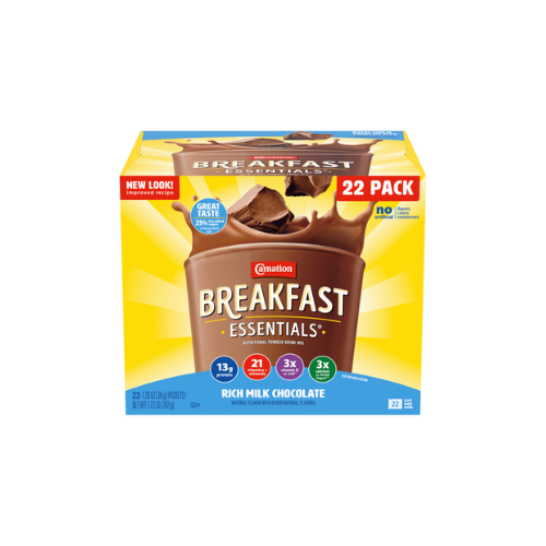 *Carnation Breakfast Essentials Chocolate Powder 22pk