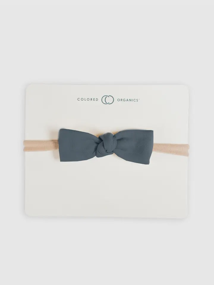 Organic Baby Dainty Bow Headband - Harbor