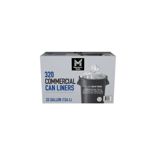 Member's Mark 33 Gallon Commercial Trash Bags (16 rolls of 20 ct., 320 ct.) - BUSINESS ONLY