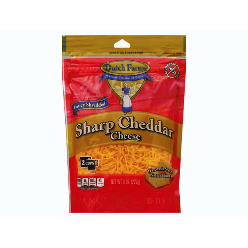 Dutch Farms Fancy Shredded Sharp Cheddar, 8 oz.