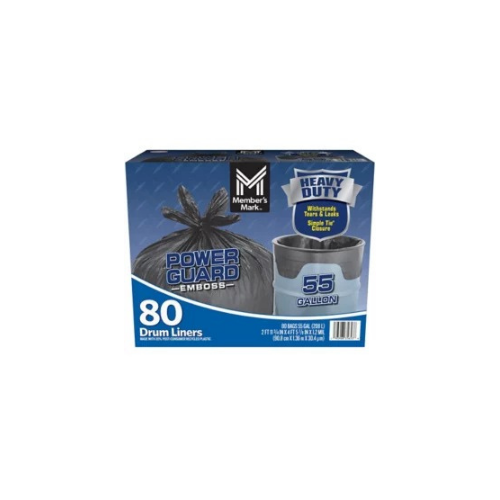 Member's Mark Simple Tie Heavy Duty Black Trash Bags (55 gal., 80 ct.) - BUSINESS ONLY