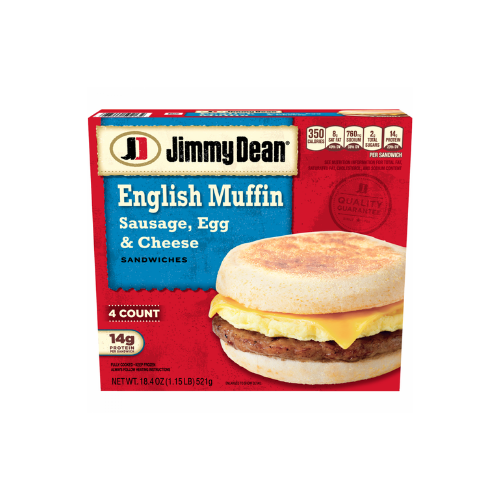 Jimmy Dean Sausage, Egg & Cheese Muffin Sandwich, 4 ct