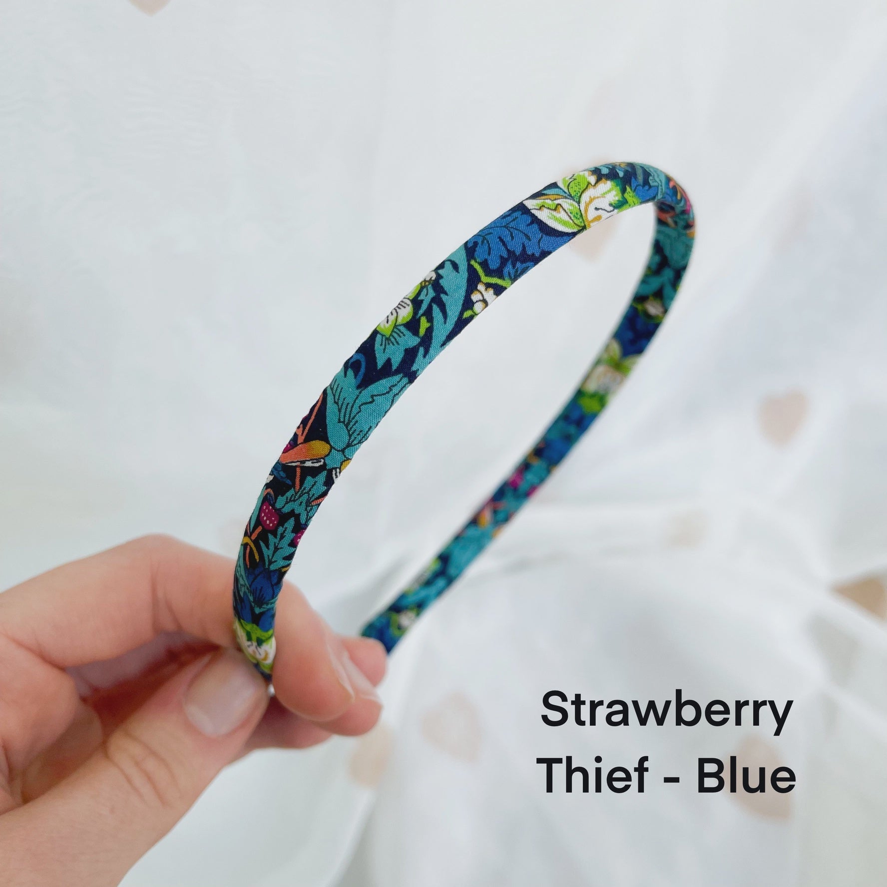 Alice Band Headband For Women Children Liberty London Print - Strawberry Thief BLUE