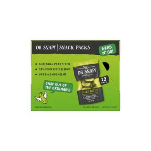 Oh Snap!  Dilly Bites Dill Pickle Snack Packs, 3.25 fl. oz., 12 ct. - BUSINESS ONLY