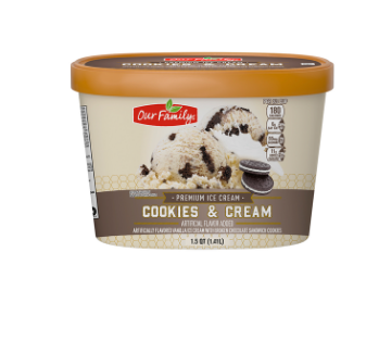 Our Family Cookies & Cream Ice Cream 48 oz