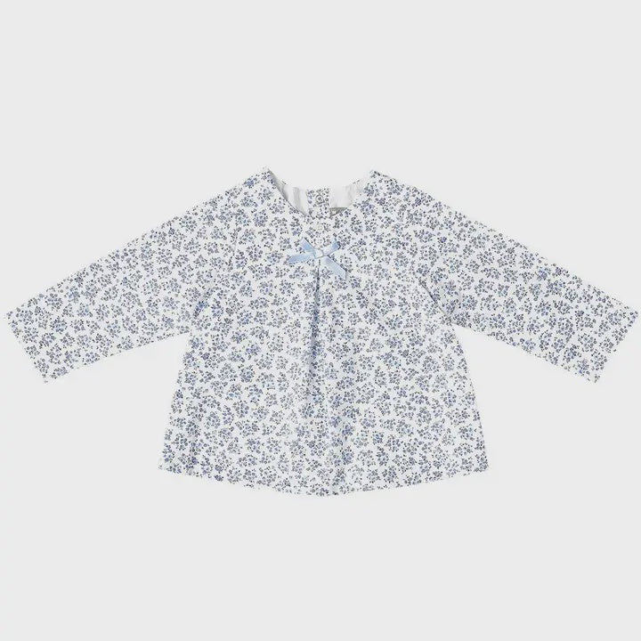 Blue Floral Long-Sleeve Blouse | 9m