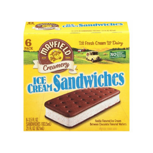 Mayfield Vanilla Ice Cream Sandwich 6 ct.