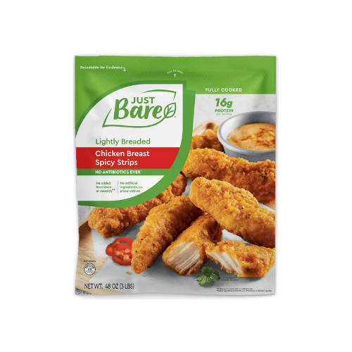 Just Bare Chicken Breast Strips Spicy, 3 lb