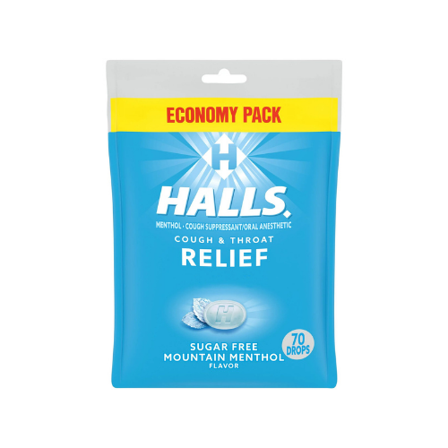 Halls Sugar Free Mountain Menthol Cough Drop, 70 ct.