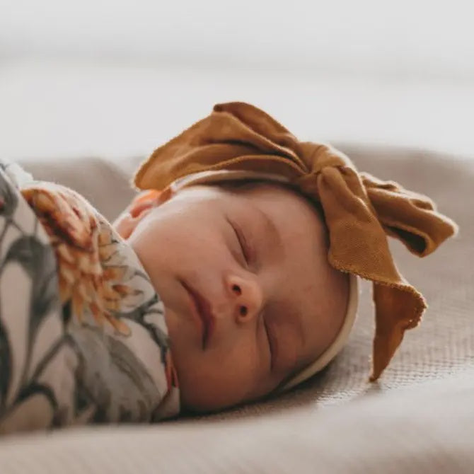 Muslin Bow Headband - Golden