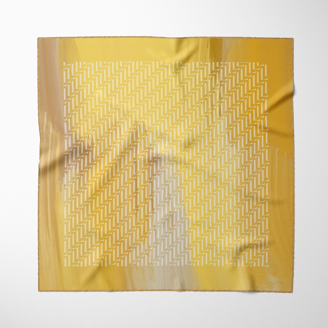 LEONIE, 90cm Silk Scarf, LL -  Marigold