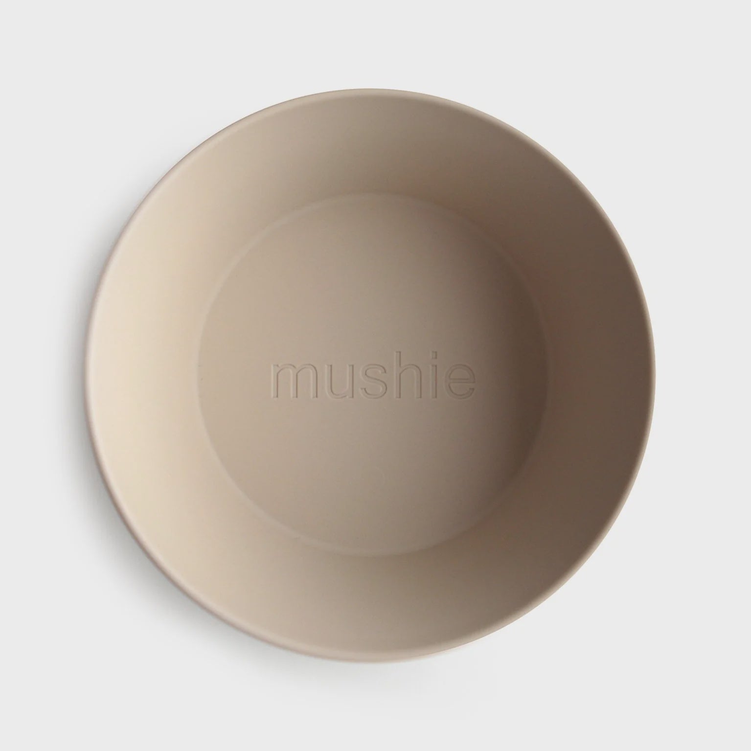 Mushie Round Dinnerware Bowl, Set of 2 Vanilla