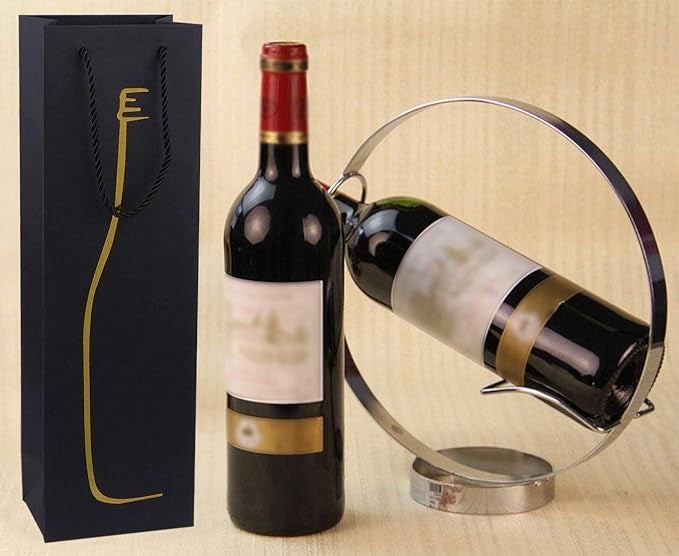 Wine Gift Bag w/Foil Bottle Outline