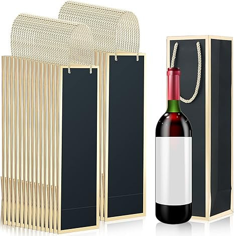 Wine Gift Bag - Black with Gold Foil Edge