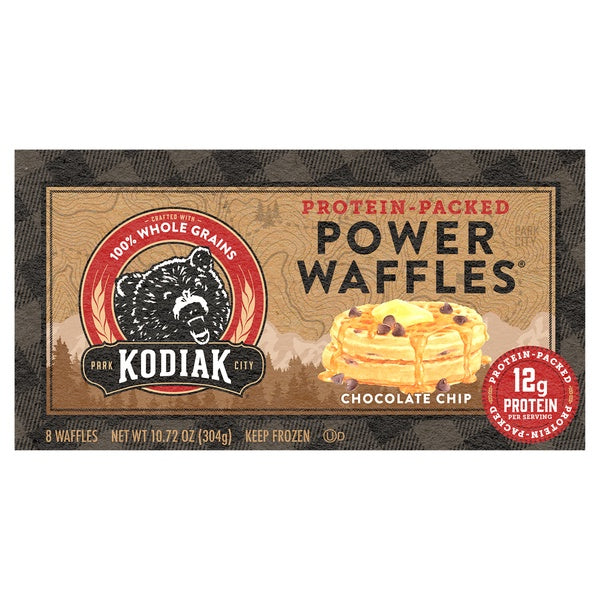 Kodiak Power Waffles Chocolate Chip 8 ct