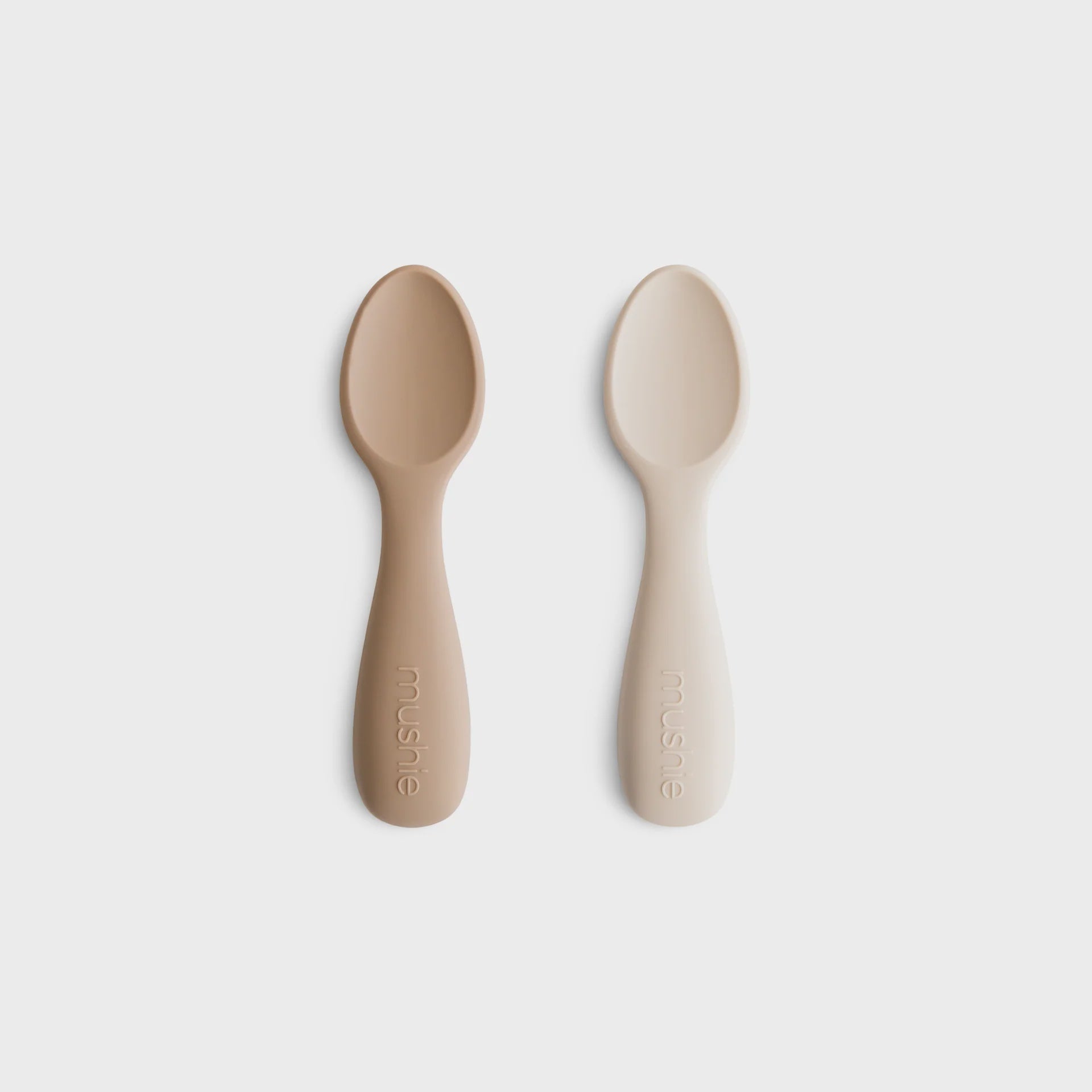 Silicone Toddler Starter Spoons 2-Pack, Natural/Shifting Sand