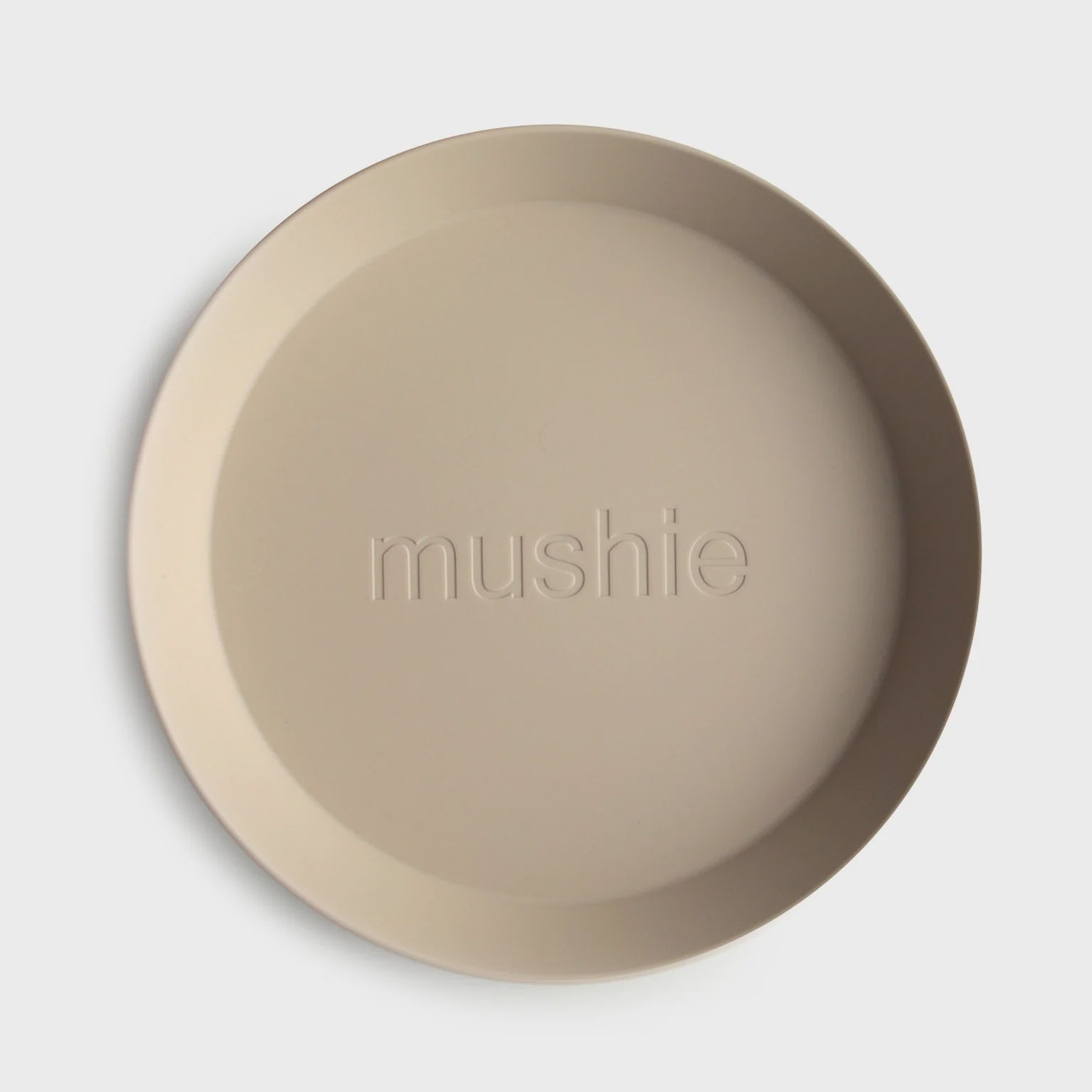 Mushie Round Dinnerware Plates, Set of 2 Vanilla