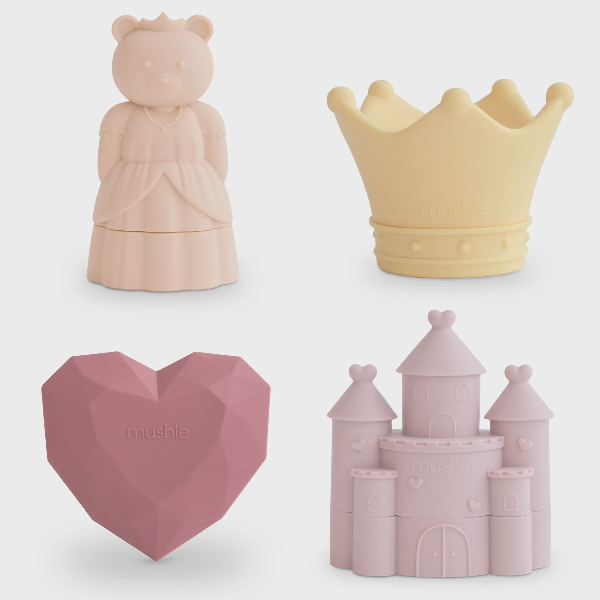 Mushie Princess Mold Free Bath Play Set - 4 Pack