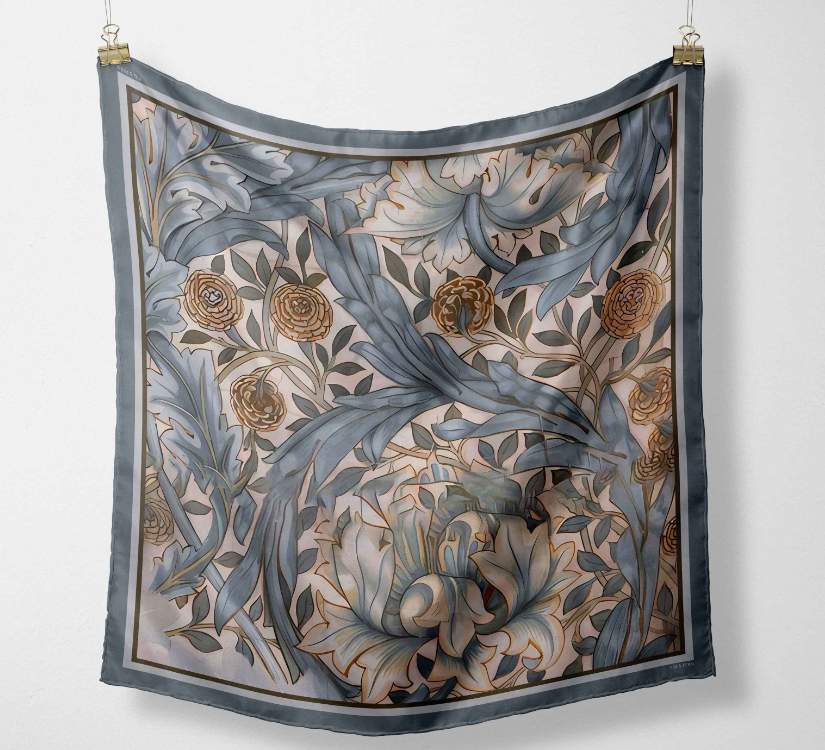 Fig & Fern, 90cm Silk Scarf, Madeline