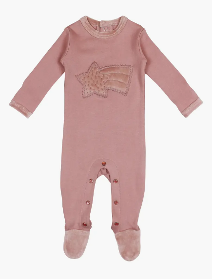 L'ovedbaby Organic Cotton Footie, Mauve, 3-6m