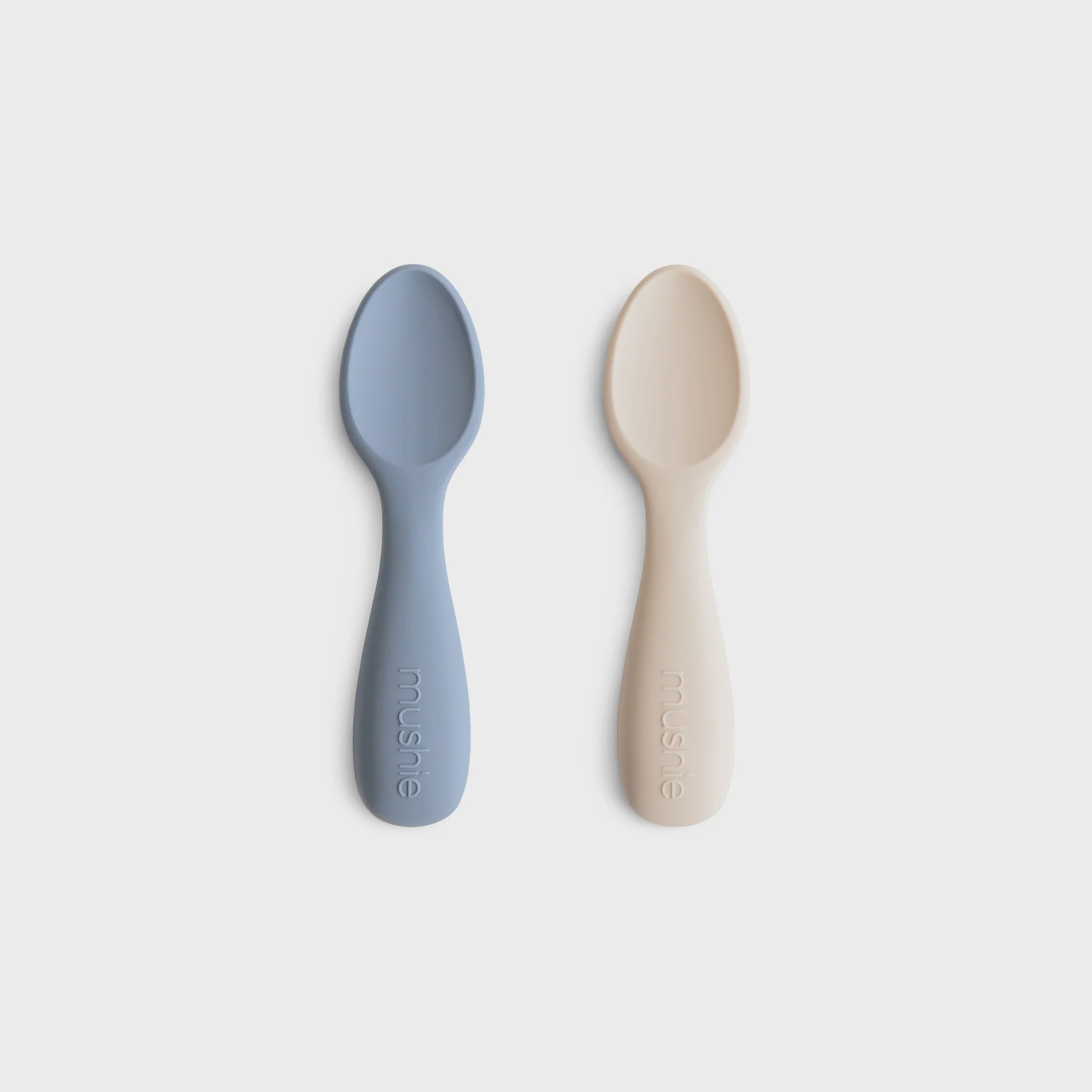 Silicone Toddler Starter Spoons 2-Pack, Tradewinds/Shifting Sand