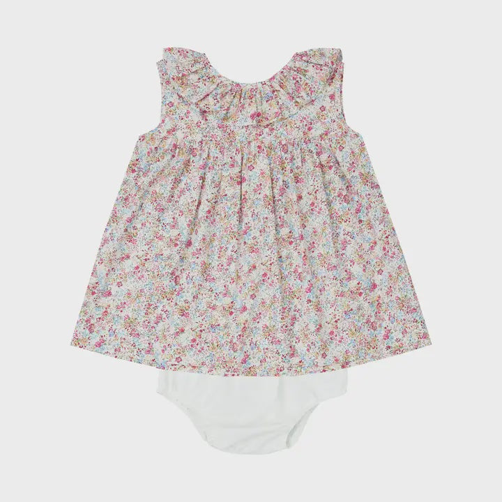 Magenta Floral Dress + Bloomer | 6m