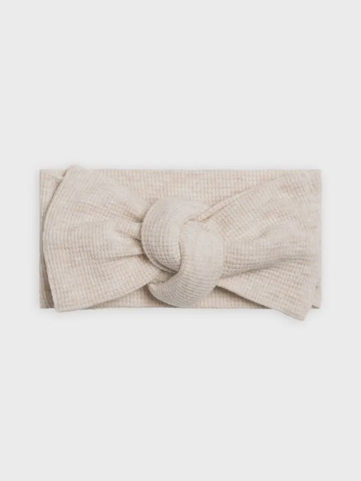 Organic Baby Waffle Bow Wrap - Heather Oat