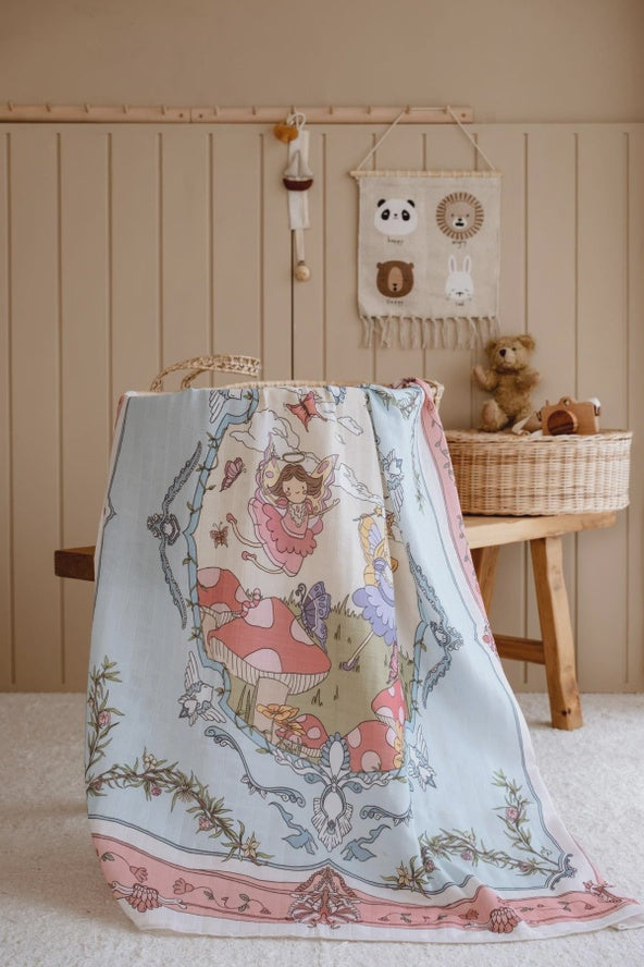 Double-Layer Muslin Blanket - Fairy Tale 39.3” x 39.3”