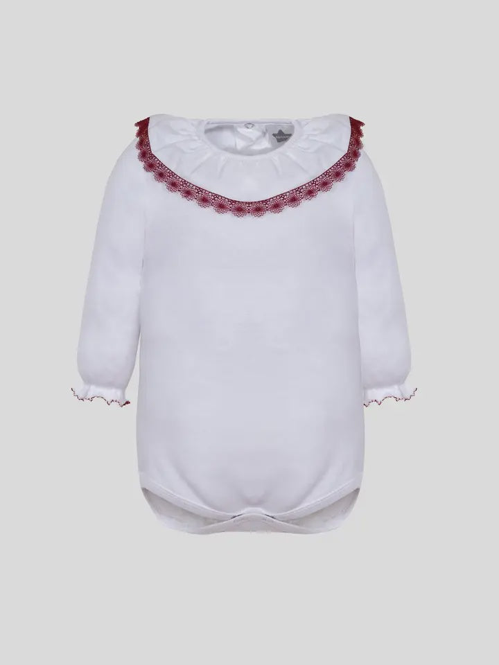 Bodysuit with embroidered collar | BRANCOCBORDEAUX / 12 M