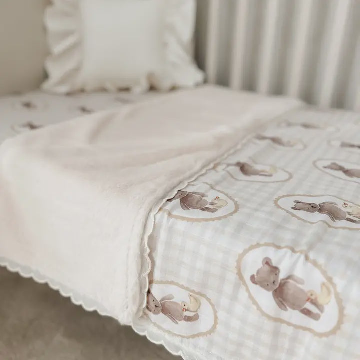 Ted & Duck Fur Lined Cot Blanket