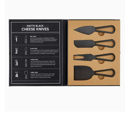 Cheese Knives Matte Black Set of 4