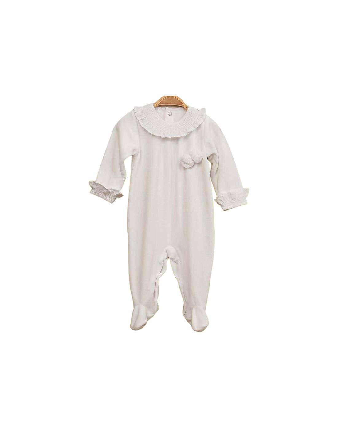 3 months DF250007 BABY ROMPER WITH POM POM DULCE DE FRESA