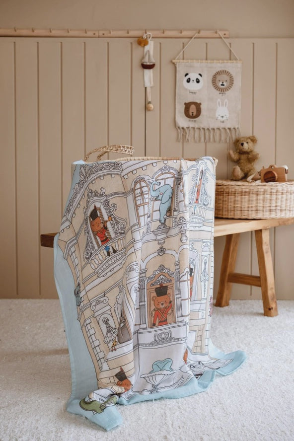 Double-Layer Muslin Blanket - Royal Mansion 39.3” x 39.3”