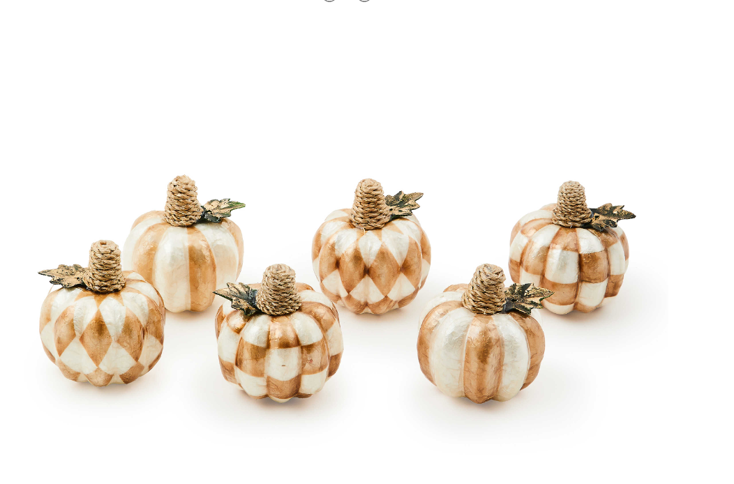 MacKenzie Childs Mocha Capiz Mini Pumpkin