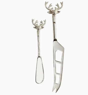 Silver Stag Cheese Knives - Set of 2